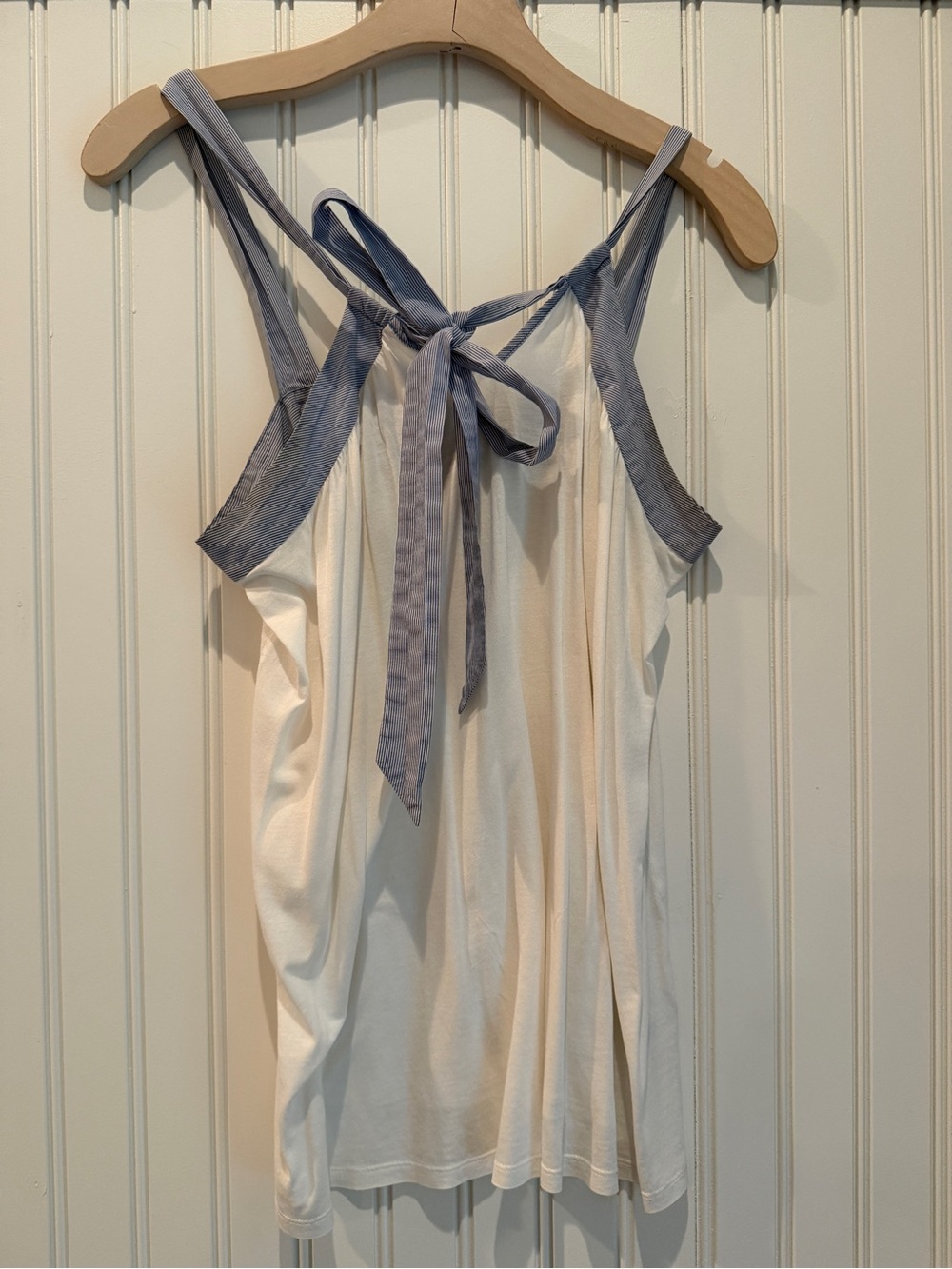 GAP White blouse with Blue Tie Straps